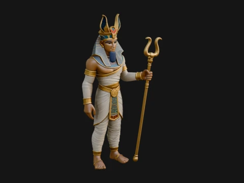 Egyptian Pharaoh Standing Statue Design 13 - 3D Print Model 3D 프린트 모델