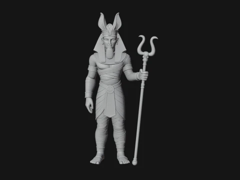 Egyptian Pharaoh Standing Statue Design 13 - 3D Print Model 3D Print Model