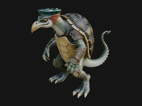 Armored Turtle Beast Statue Design 3 - 3D Print Model Modelo de impresión 3D