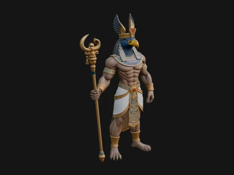 Horus Egyptian God Statue Design 21 - 3D Print Model 3D Druckmodell