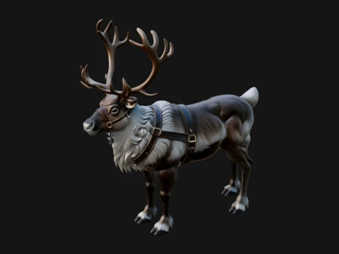 Christmas Reindeer Statue Design 12 - 3D Print Model 3Dプリントモデル