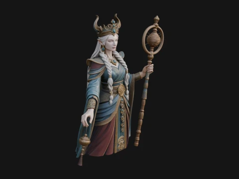 Elven Queen Statue Design 31 - 3D Print Model 3D 打印模型