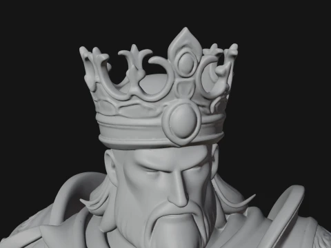 Crowned Knight King Statue Design 13 - 3D Print Model 3D Print Model