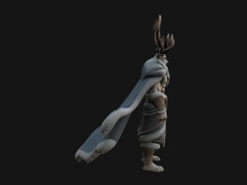 Antlered Forest God Statue Design 4 - 3D Print Model 3D Print Model