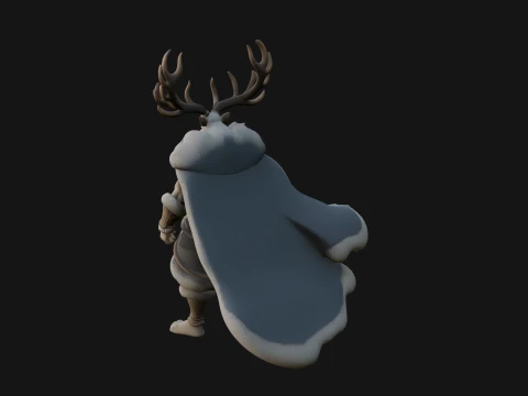 Antlered Forest God Statue Design 4 - 3D Print Model 3D Print Model