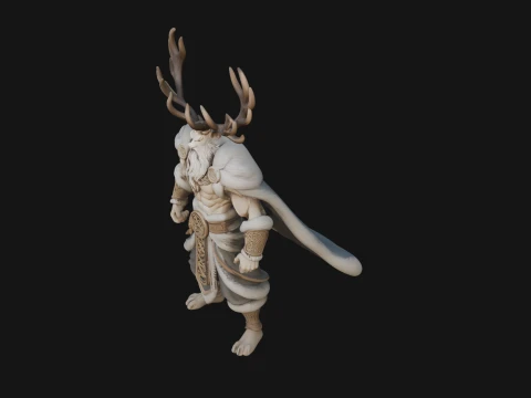 Antlered Forest God Statue Design 4 - 3D Print Model 3D Print Model