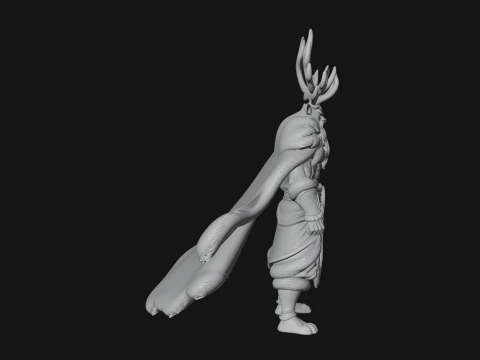 Antlered Forest God Statue Design 4 - 3D Print Model 3D Print Model
