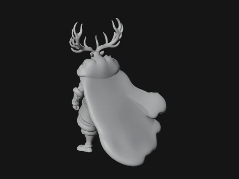 Antlered Forest God Statue Design 4 - 3D Print Model 3D Print Model