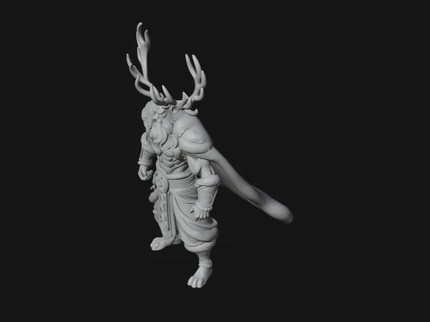 Antlered Forest God Statue Design 4 - 3D Print Model 3D Print Model