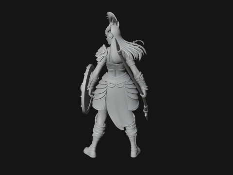 Valkyrie with Spear Statue Design 25 - 3D Print Model 3D Print Model