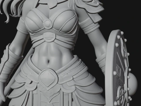 Valkyrie with Spear Statue Design 25 - 3D Print Model 3D Print Model