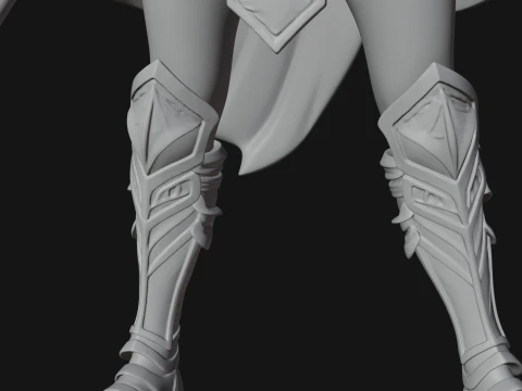 Valkyrie with Spear Statue Design 25 - 3D Print Model 3D Print Model