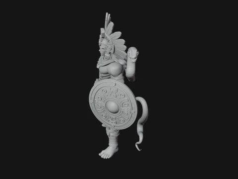 Aztec Feathered Noble Statue Design 12 - 3D Print Model 3D Print Model