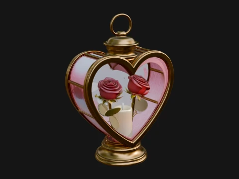 Rose Flower Lantern Model Design 4 - 3D Print Model Model Cetak 3D