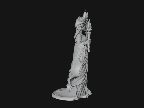 Triple Faced Torch Goddess Statue Design 4 - 3D Print Model 3D Print Model