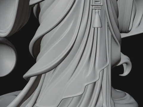 Triple Faced Torch Goddess Statue Design 4 - 3D Print Model 3D Print Model