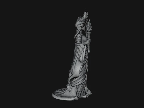 Triple Faced Torch Goddess Statue Design 4 - 3D Print Model 3D Print Model