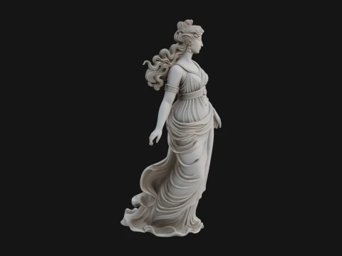 Draped Greek Maiden Statue Design 12 - 3D Print Model 3D Druckmodell