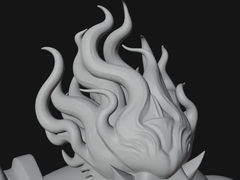 Flame Armored Demon Statue Design 4 - 3D Print Model 3D Print Model