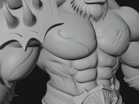 Flame Armored Demon Statue Design 4 - 3D Print Model 3D Print Model