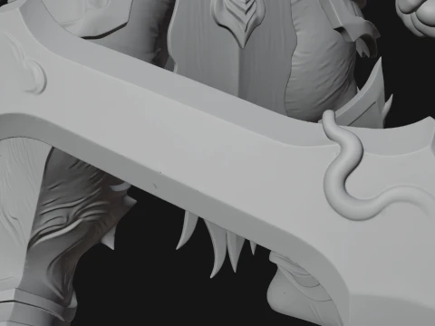 Flame Armored Demon Statue Design 4 - 3D Print Model 3D Print Model