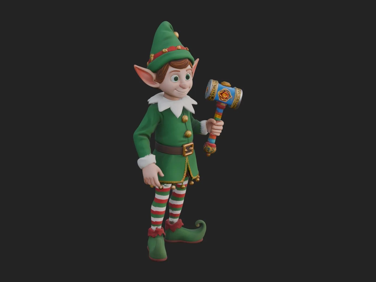 Christmas Elf Helper Statue Design 3 - 3D Print Model 3D Print Model .c4d .max .obj .3ds .fbx .stl .blend 
