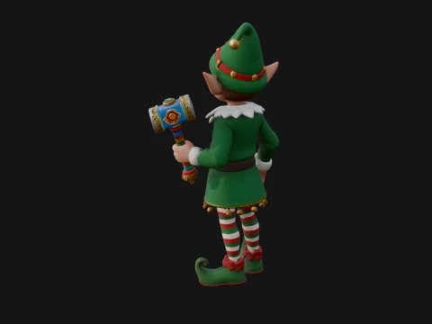 Christmas Elf Helper Statue Design 3 - 3D Print Model 3D Print Model