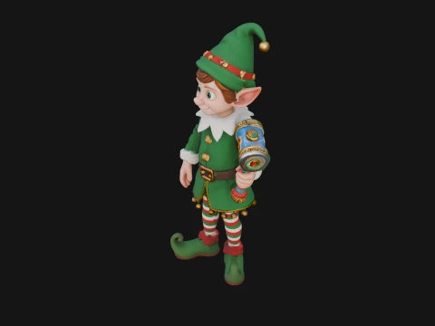 Christmas Elf Helper Statue Design 3 - 3D Print Model 3D Print Model
