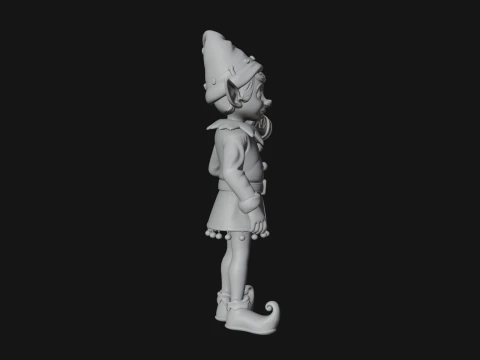 Christmas Elf Helper Statue Design 3 - 3D Print Model 3D Print Model