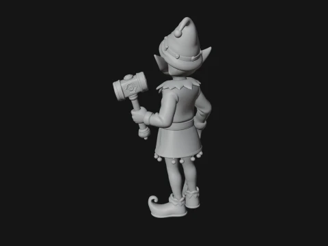 Christmas Elf Helper Statue Design 3 - 3D Print Model 3D Print Model
