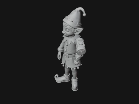 Christmas Elf Helper Statue Design 3 - 3D Print Model 3D Print Model
