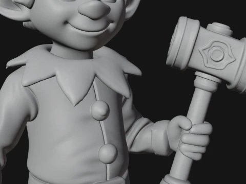 Christmas Elf Helper Statue Design 3 - 3D Print Model 3D Print Model