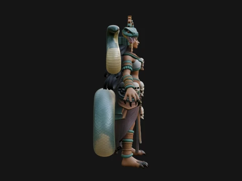 Aztec Serpent Goddess Statue Design 4 - 3D Print Model 3D Print Model