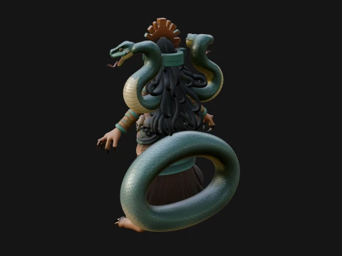 Aztec Serpent Goddess Statue Design 4 - 3D Print Model 3D Print Model