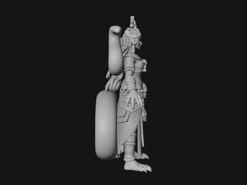 Aztec Serpent Goddess Statue Design 4 - 3D Print Model 3D Print Model