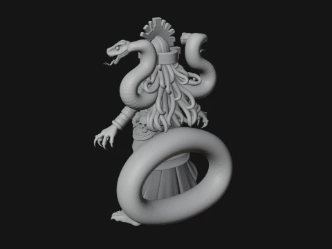 Aztec Serpent Goddess Statue Design 4 - 3D Print Model 3D Print Model