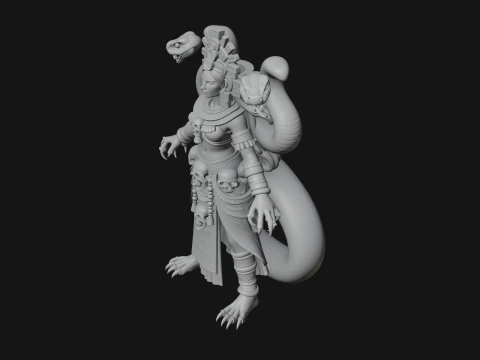 Aztec Serpent Goddess Statue Design 4 - 3D Print Model 3D Print Model
