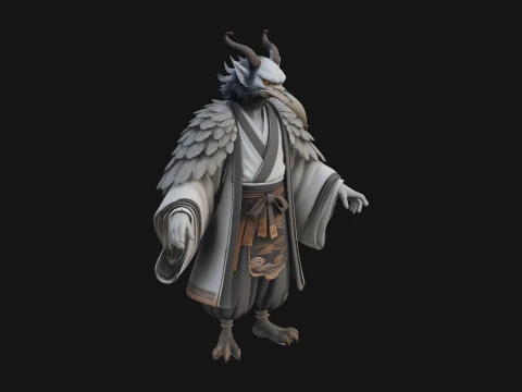Beastman with Eagle Head Statue Design 8 - 3D Print Model 3D Druckmodell