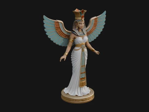 Winged Egyptian Goddess Statue Design 1 - 3D Print Model 3D Druckmodell