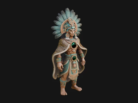 Aztec Feathered Noble Statue Design 14 - 3D Print Model 3D printmodel