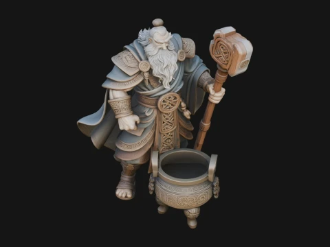 Hammer Thunder God Statue Design 5 - 3D Print Model Model do druku 3D