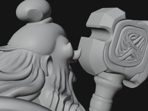 Hammer Thunder God Statue Design 5 - 3D Print Model 3D Print Model