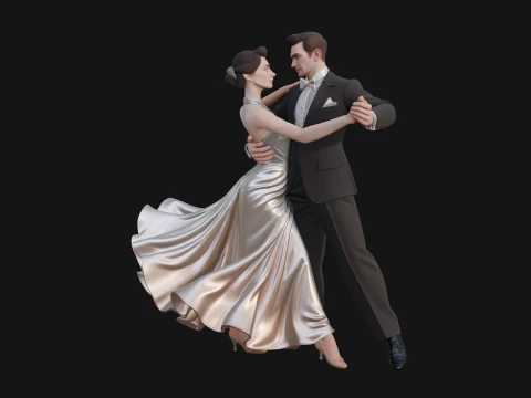 Ballroom Dancing Couple Statue Design 4 - 3D Print Model 3D Print Model