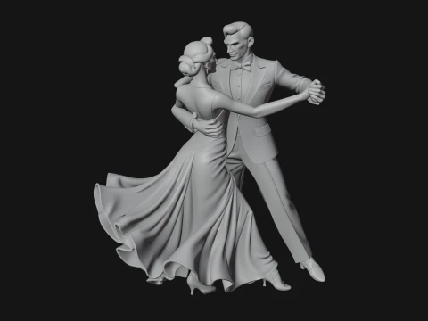 Ballroom Dancing Couple Statue Design 4 - 3D Print Model 3D Print Model