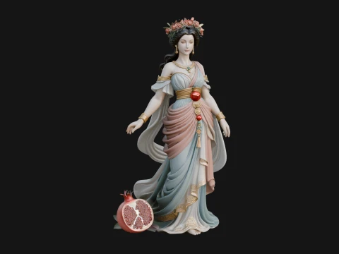 Rose Crowned Goddess Statue Design 8 - 3D Print Model 3D Print Model
