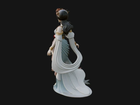 Rose Crowned Goddess Statue Design 8 - 3D Print Model 3D Print Model