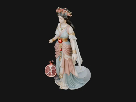 Rose Crowned Goddess Statue Design 8 - 3D Print Model 3D Print Model