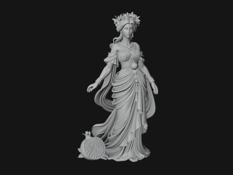 Rose Crowned Goddess Statue Design 8 - 3D Print Model 3D Print Model
