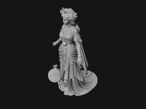 Rose Crowned Goddess Statue Design 8 - 3D Print Model 3D Print Model