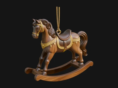 Wooden Rocking Horse Model Design 4 - 3D Print Model 3D 프린트 모델